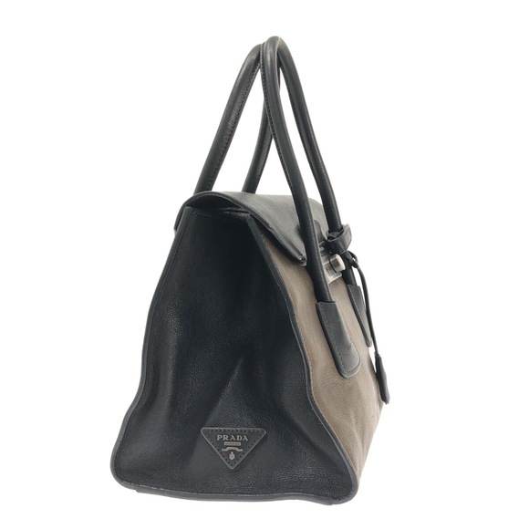 Prada Handbag Black Leather Brown - Picture 1 of 14